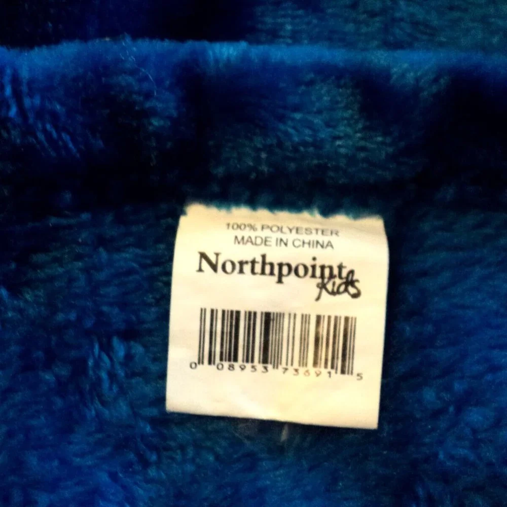 Northpoint Kids Bath or Beach Towel Shark Hooded Boy's Royal Blue Soft